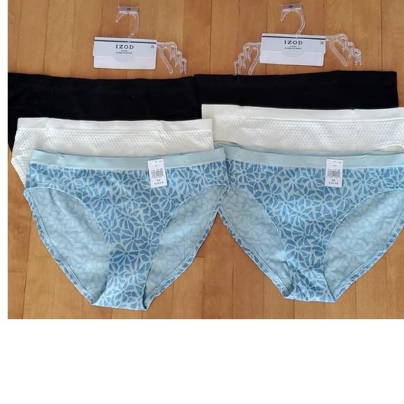 6 pair Women's IZOD Seamless Bikini Panties Size 3X blue print NWT - Picture 1 of 7
